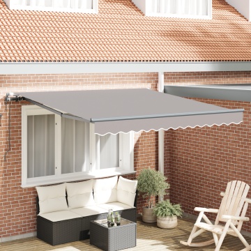Cort retractabil automatic gri deschis 350x250 cm, Țesătura de înlocuire pentru cort pentru cadru de 3,5x2,5 m gri deschis - Img 1
