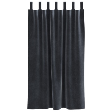 Cortine blackout cu bucle de agățare 2 pcs Gri închis Catifea - Img 3