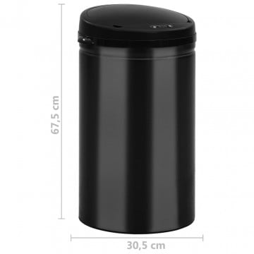 Coș de gunoi automat cu senzor, 40 L, negru, oțel carbon - Img 6