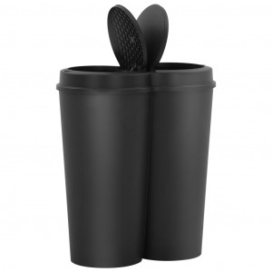 Coș de gunoi dublu, negru, 50 L - Img 4