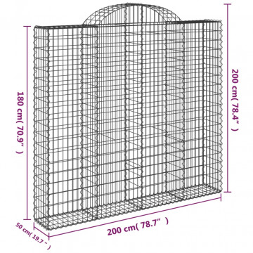 Coș gabion arcuit, 200x50x180/200 cm, fier galvanizat - Img 5