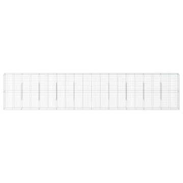 Coș gabion cu capac, 1000x50x200 cm, fier galvanizat - Img 3