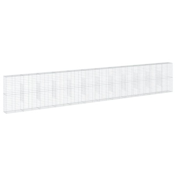 Coș gabion cu capac, 1200x50x200 cm, fier galvanizat - Img 2