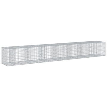 Coș gabion cu capac, 750x100x100 cm, fier galvanizat - Img 7
