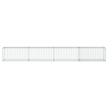 Coș gabion cu capac, argintiu, 400x50x50 cm, fier galvanizat - Img 3