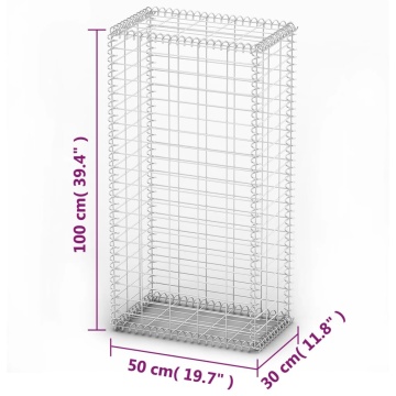 Coș gabion cu capace, sârmă galvanizată, 100 x 50 x 30 cm - Img 5