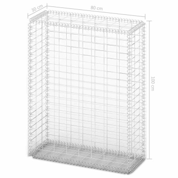 Coș gabion cu capace, sârmă galvanizată, 100 x 80 x 30 cm - Img 9