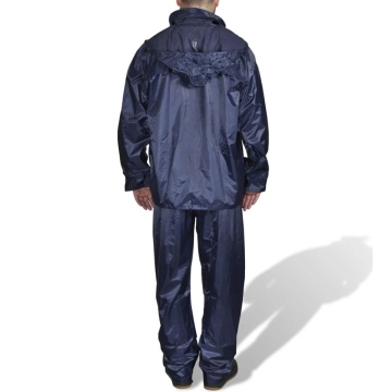 Costum de ploaie, 2 piese, albastru bleumarin, cu glugă, XL - Img 2