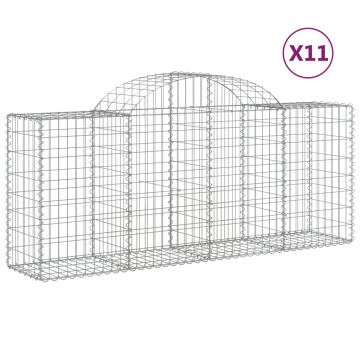 Coșuri gabion arcuite 11 buc, 200x50x80/100 cm, fier galvanizat - Img 2