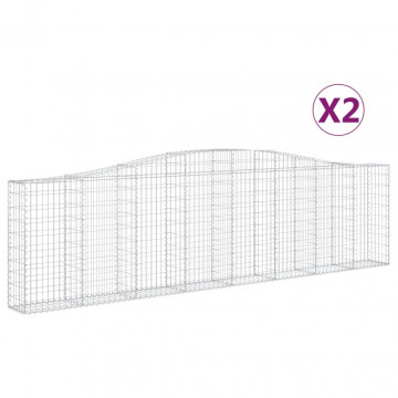 Coșuri gabion arcuite 2 buc, 400x30x100/120 cm fier galvanizat - Img 2