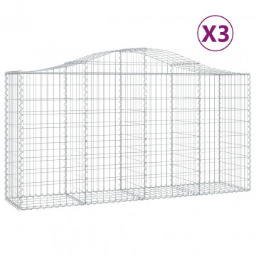 Coșuri gabion arcuite 3 buc, 200x50x100/120 cm fier galvanizat - Img 2