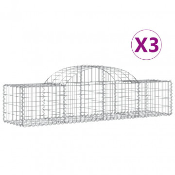 Coșuri gabion arcuite 3 buc, 200x50x40/60 cm, fier galvanizat - Img 2