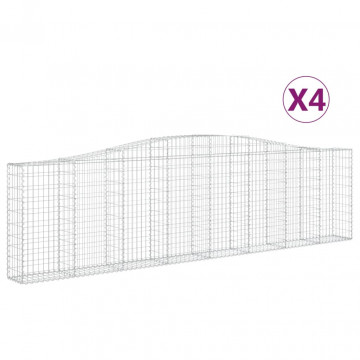 Coșuri gabion arcuite 4 buc, 400x30x100/120 cm fier galvanizat - Img 2