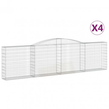 Coșuri gabion arcuite 4 buc, 400x30x100/120 cm fier galvanizat - Img 2