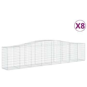 Coșuri gabion arcuite 8 buc, 400x50x80/100 cm, fier galvanizat - Img 2