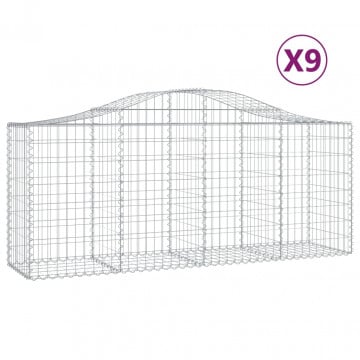 Coșuri gabion arcuite 9 buc, 200x50x80/100 cm, fier galvanizat - Img 2