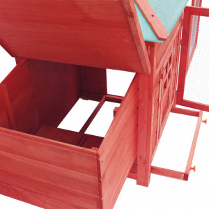 Coteț de păsări cu un cuibar, roșu, 193x68x104 cm, lemn de brad - Img 6
