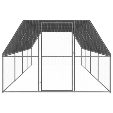 Coteț de păsări pentru exterior, 3x8x2 m, oțel galvanizat - Img 2