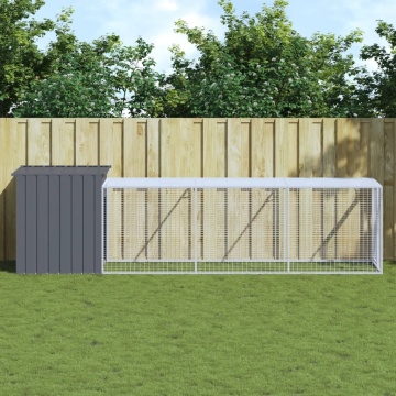 Coteț de pui cu incintă antracit 110x405x110 cm oțel galvanizat - Img 1