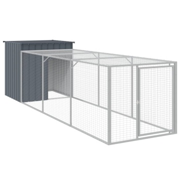 Coteț de pui cu incintă antracit 110x405x110 cm oțel galvanizat - Img 2