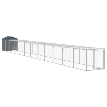 Coteț de pui cu incintă antracit 117x1221x123cm oțel galvanizat - Img 2