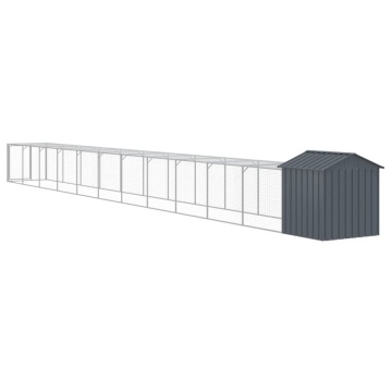 Coteț de pui cu incintă antracit 117x1221x123cm oțel galvanizat - Img 8