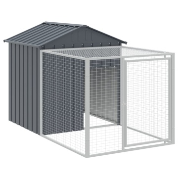 Coteț de pui cu incintă antracit 117x609x123 cm oțel galvanizat - Img 5