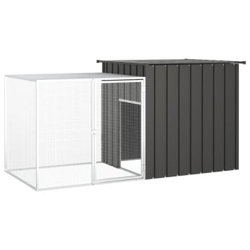 Coteț pentru păsări, antracit, 200x91x100 cm, oțel galvanizat - Img 1