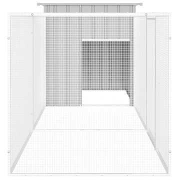 Coteț pentru păsări, gri, 300x91x100 cm, oțel galvanizat - Img 4