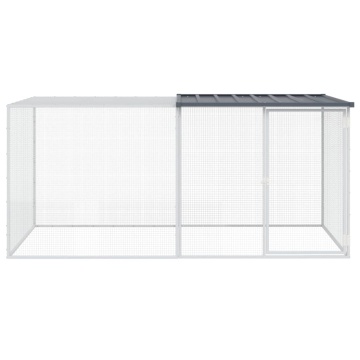 Coteț pui cu acoperiș, antracit, 203x98x90 cm, oțel galvanizat - Img 3
