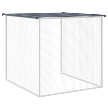Coteț pui cu acoperiș, antracit, 203x98x90 cm, oțel galvanizat - Img 6