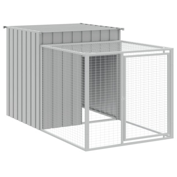 Coteț pui cu incintă gri deschis 110x609x110 cm oțel galvanizat - Img 5