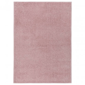 Covor cu fire scurte, roz, 120x170 cm - Img 1