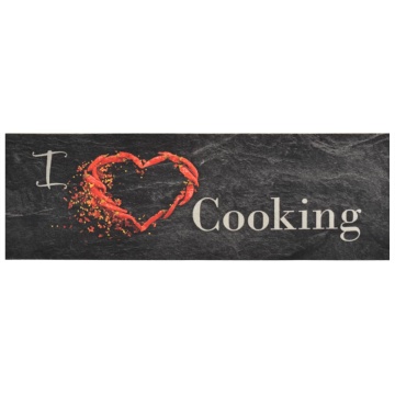 Covor de bucătărie lavabil Cooking, negru, 60x180 cm, catifea - Img 2