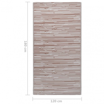 Covor de exterior, maro, 120x180 cm, PP - Img 6