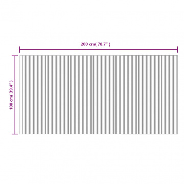 Covor dreptunghiular, gri, 100x200 cm, bambus - Img 7