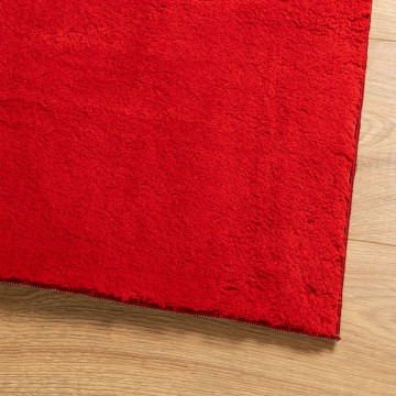 Covor HUARTE, fir scurt, moale și lavabil, roșu, 60x110 cm - Img 4