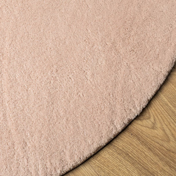 Covor HUARTE, fir scurt, moale și lavabil, roz pudră, Ø 120 cm - Img 4