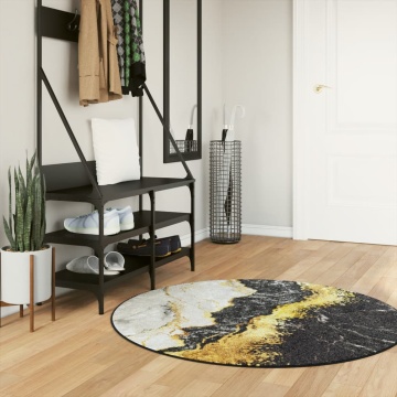 Covor lavabil, multicolor, Ø 120 cm, anti-alunecare - Img 1