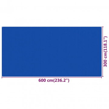Covor pentru cort, albastru, 300x600 cm, HDPE - Img 4