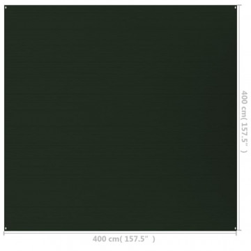 Covor pentru cort, verde închis, 400x400 cm, HDPE - Img 8