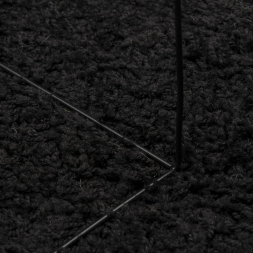 Covor pufos "PAMPLONA" cu fire înalte, negru modern, 120x200 cm - Img 6