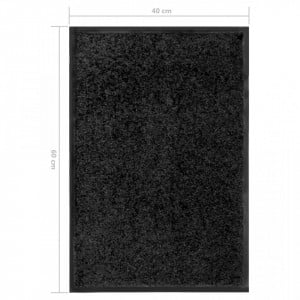 Covoraș de ușă lavabil, negru, 40 x 60 cm - Img 5