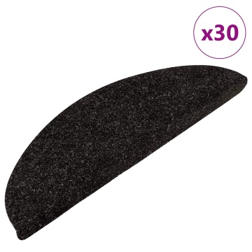 Covorașe scară autoadezive 30 buc Negru 56x17x3 cm - Img 1