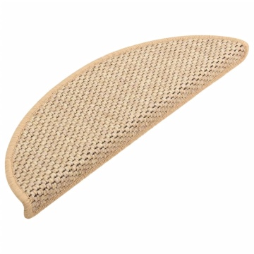 Covorașe scări autoadezive 15 buc. bej deschis 56x17x3cm sisal - Img 3
