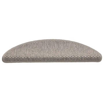 Covorașe scări autoadezive 30 buc argintiu 56x17x3 aspect sisal - Img 3