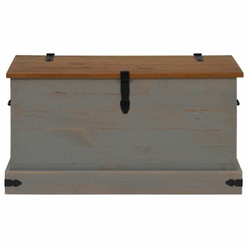 Cufă de depozitare HALDEN gri 91x48x47 cm lemn masiv de pin - Img 3