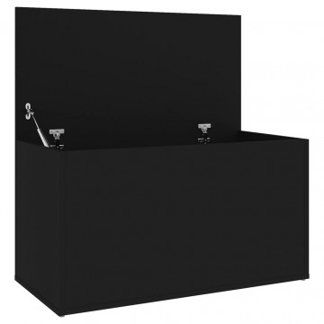 Cufăr de depozitare, negru, 84x42x46 cm, lemn compozit - Img 7
