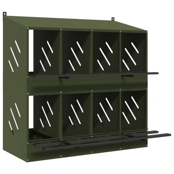Cuibă pentru pui cu 8 compartimente, metal verde măsline - Img 2