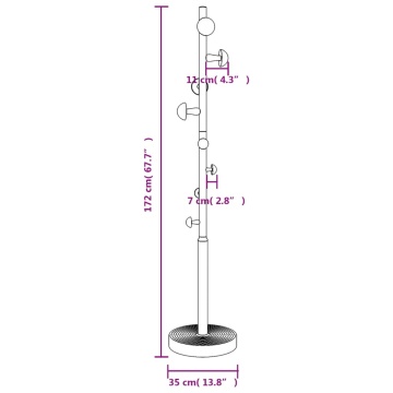 Cuier de haine, roz, 172 cm, fier vopsit electrostatic - Img 7
